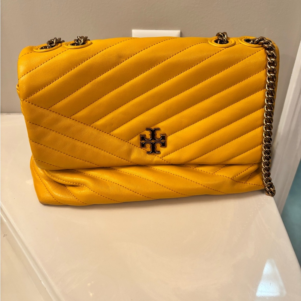 Tory Burch Yellow Quilted Shoulder Bag